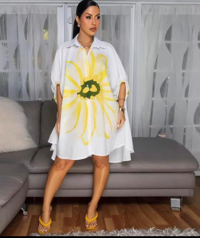 Floral Oversized Shirt Dress