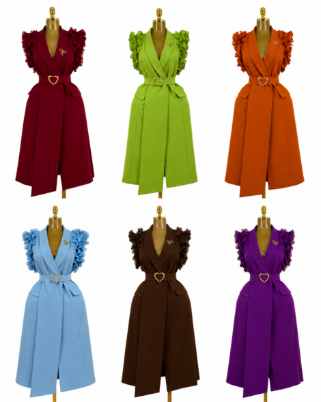 Ruffle Sleeve Belted Wide-Leg Jumpsuit